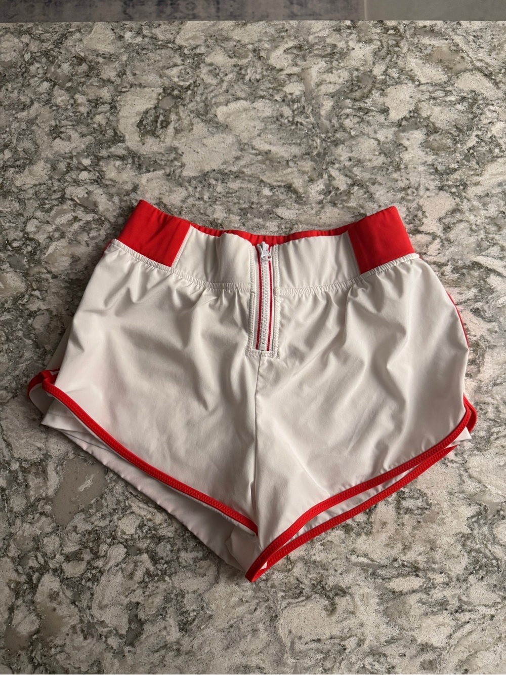 IVL White and Red Women’s Athletic Shorts